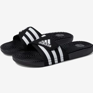 Adidas Black and White Slide Sandals